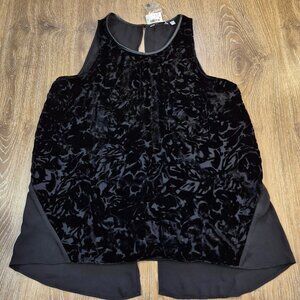 NWT Reitmans tank top Black velour Large Goth Rock Dark Academia Romantic Whimsy